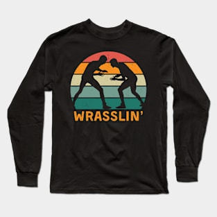 Wrasslin' Retro Sunset Long Sleeve T-Shirt